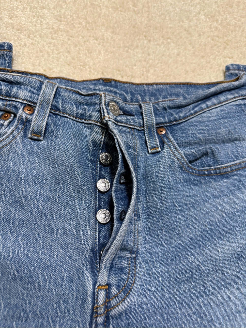 Levi's 501 S Skinny Premium Medium Blue Denim Jeans Size 28 6 - Picture 4 of 10